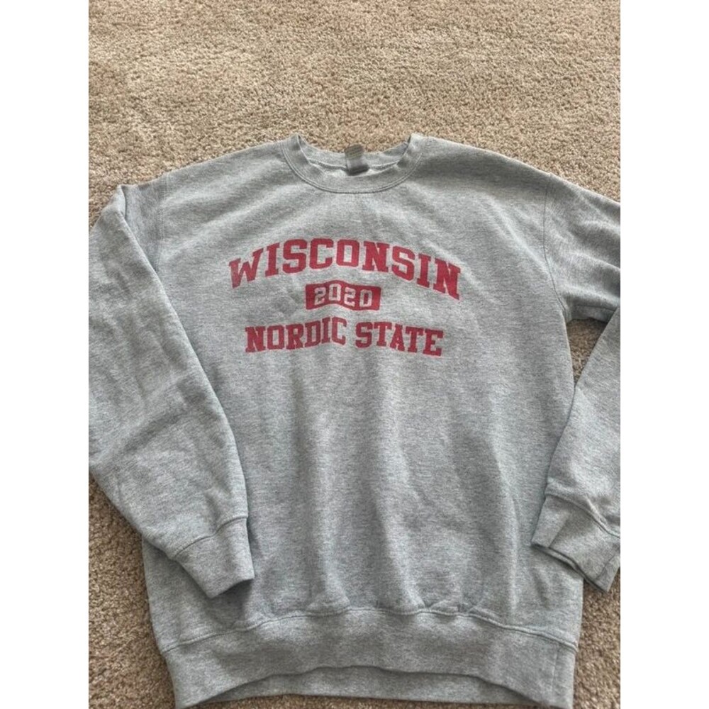 Wisconsin 2020 Nordic State Crewneck Sweatshirt Women's Small Gray Badgers